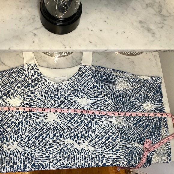 Marallis Collection Blue & White Crochet Like Sleeveless Top - Picture 10 of 15